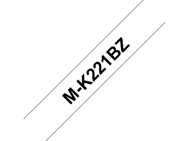 Labeltape Brother P-touch MK221 9mm zwart op wit