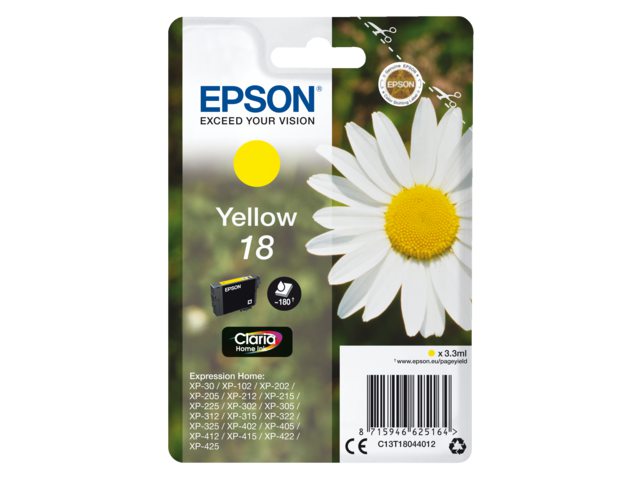 Inkcartridge Epson 18 T1804 geel