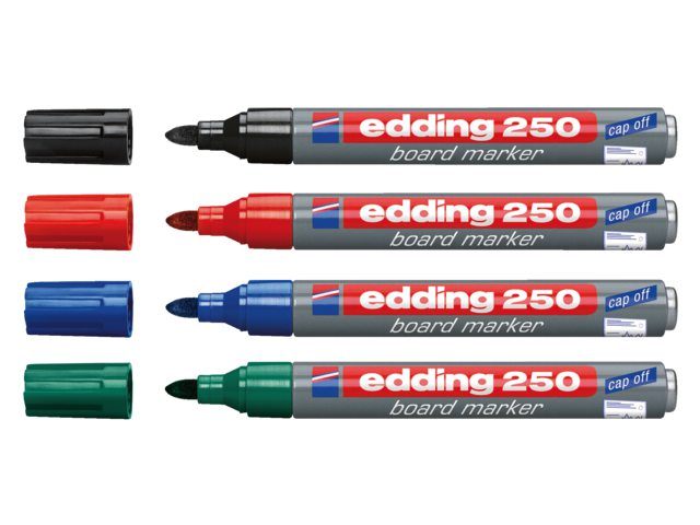Viltstift edding 250 whiteboard rond blauw 1.5-3mm