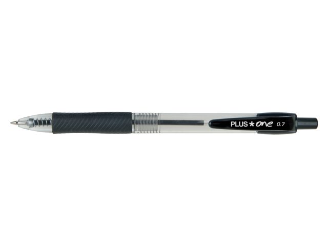 Balpen Plus Office grip drukknop 1.0mm zwart
