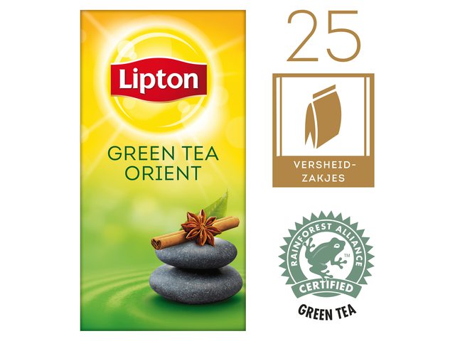 Thee Lipton Green Tea Oriënt met envelop 25stuks