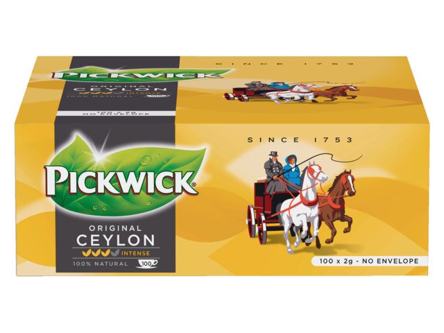 Thee Pickwick Ceylon 100 zakjes van 2gr zonder envelop