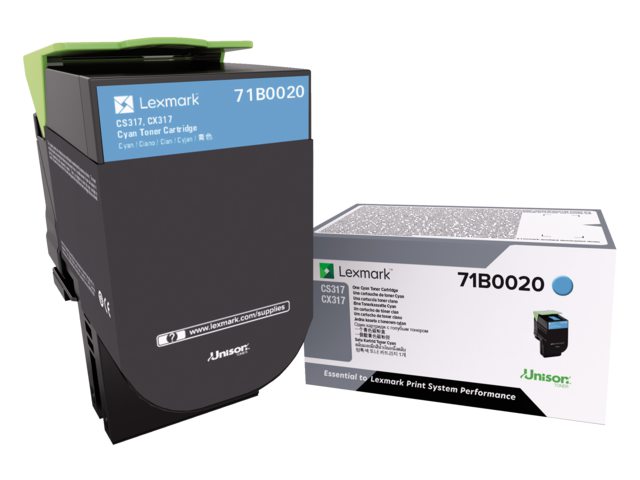 Tonercartridge Lexmark 71B0020 blauw