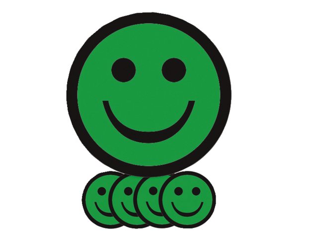 Magneet smiley 5cm emotie blij groen