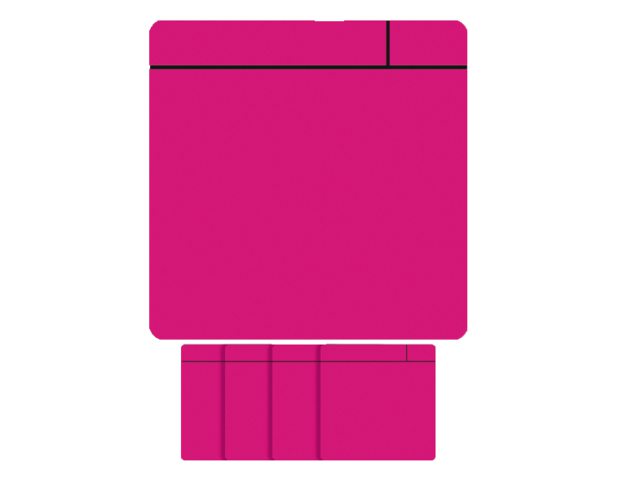 Magneet scrum 7.5cmx7.5cm roze