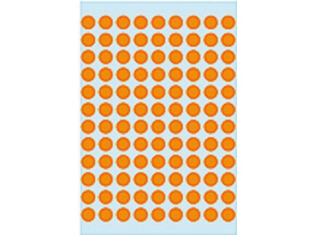 Etiket Herma 1844 rond 8mm fluor oranje 540stuks