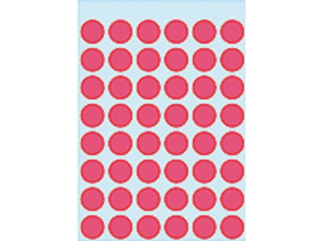 Etiket Herma 1866 rond 12mm fluor rood 240stuks