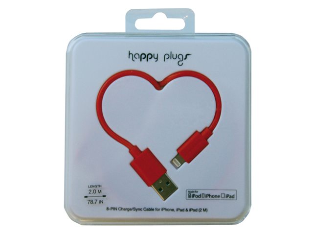 Kabel Hama Happy Plugs USB 2m rood