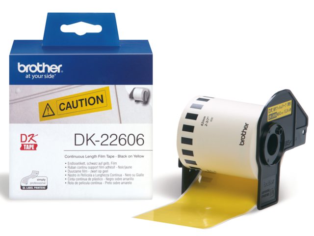 Etiket Brother DK-22606 62mm 15-meter gele film