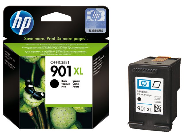 Inkcartridge HP CC654A 901XL zwart HC