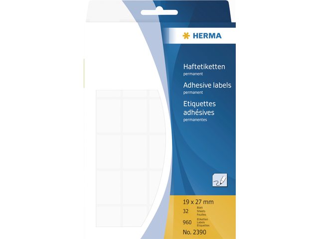 Etiket Herma 2390 19x27mm wit 960stuks