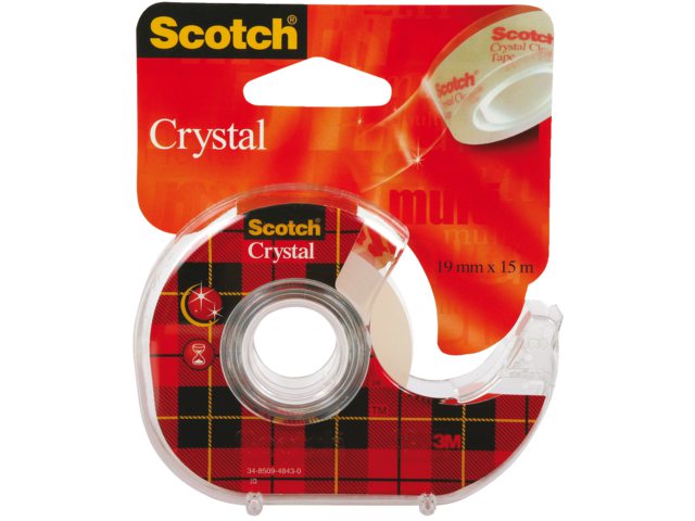 Plakband Scotch 600 19mmx15m Crystal Clear + handafroller