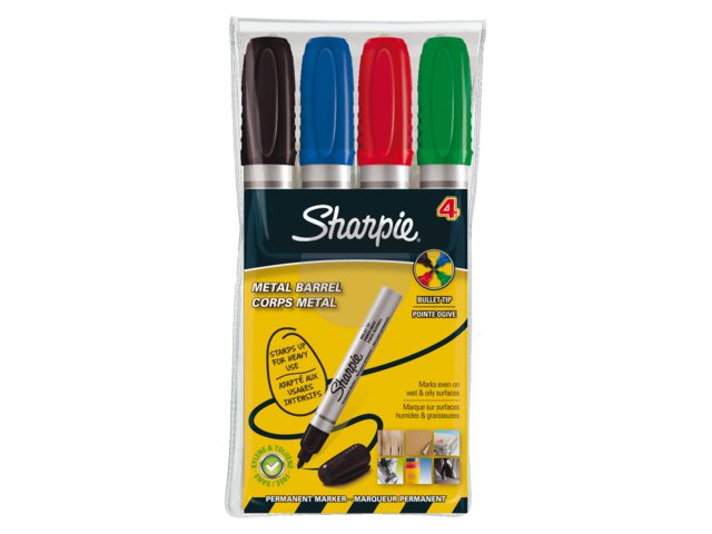 Viltstift Sharpie Pro rond assorti 1.5-3mm 4stuks in etui