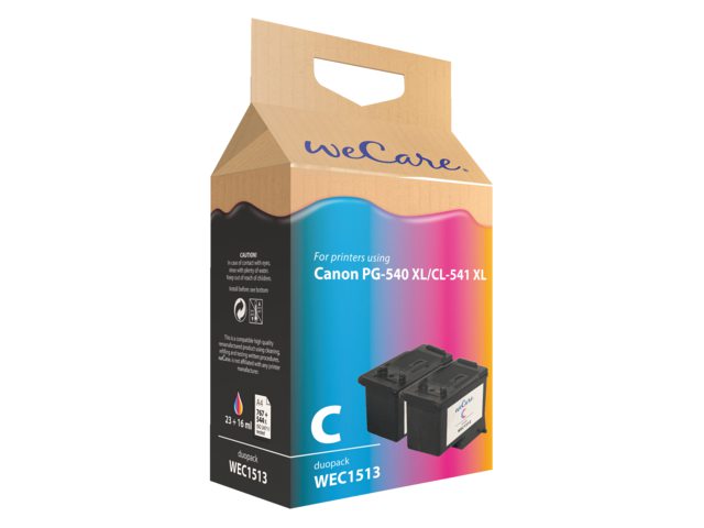 Inkcartridge Wecare Canon PG-540XL CL-541XL zwart + kleur