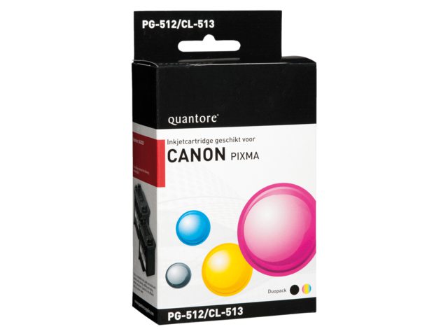 Inkcartridge Quantore Canon PG-512 CL-513 zwart + kleur
