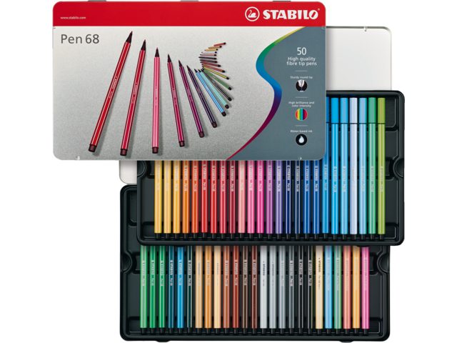 Viltstift Stabilo 6850-6 blik à 50 kleuren