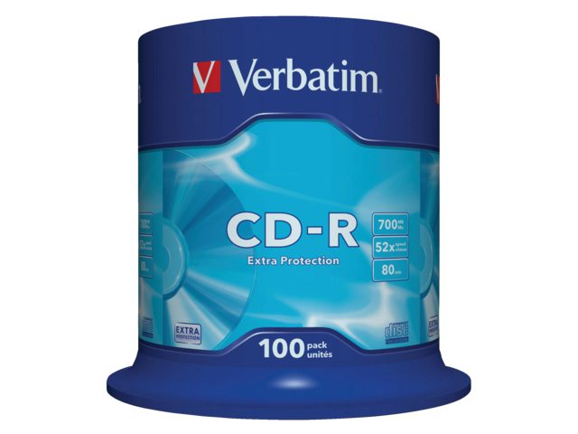 CD-R Verbatim 700MB 80min 52X spindel 100stuks