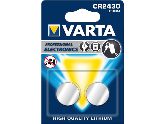 Batterij Varta knoopcel CR2430 lithium blister Ã  2stuk