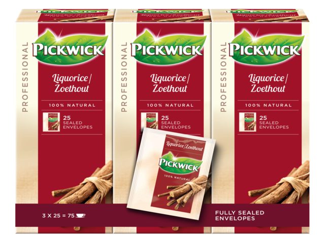Thee Pickwick zoethout 25 zakjes van 2gr