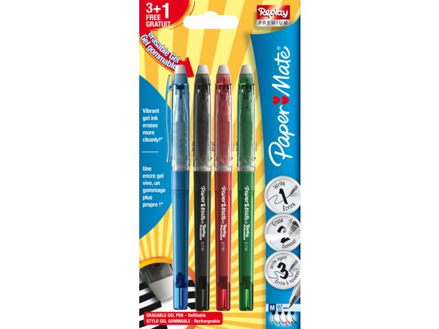 Gelschrijver Papermate Replay Premium ass bl Ã  3+1 gratis