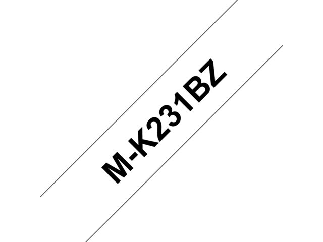 Labeltape Brother P-touch MK231 12mm zwart op wit