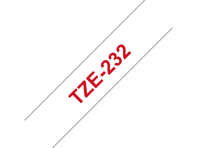 Labeltape Brother P-touch TZE232 12mm rood op wit