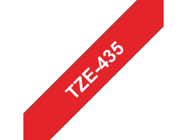 Labeltape Brother P-touch TZE435 12mm wit op rood