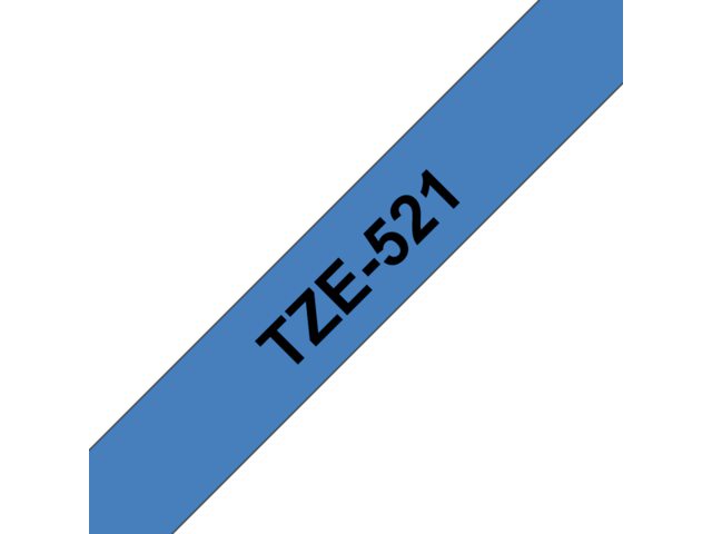 Labeltape Brother P-touch TZE521 9mm zwart op blauw