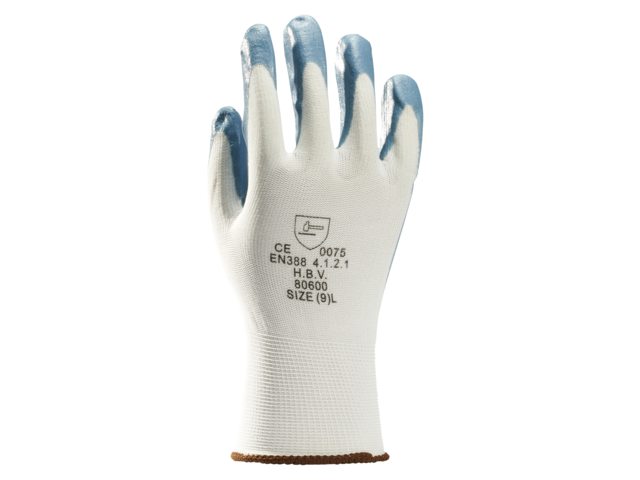 Handschoen grip Nitril foam wit/grijs medium