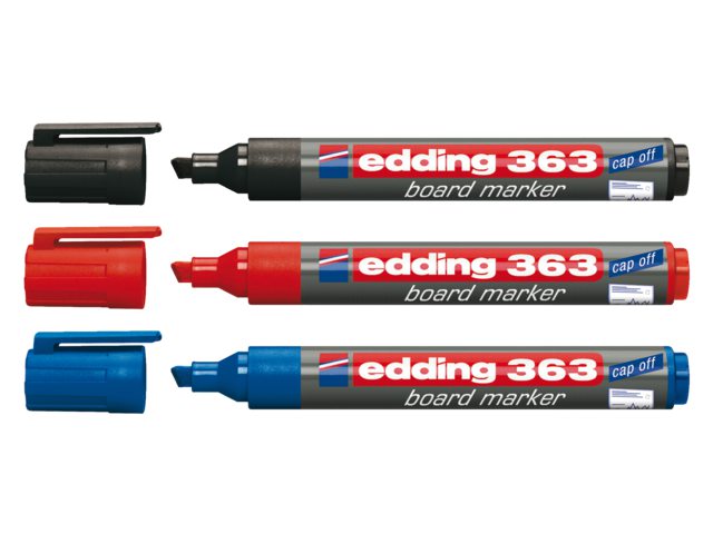 Viltstift edding 363 whiteboard beitel rood 1-5mm