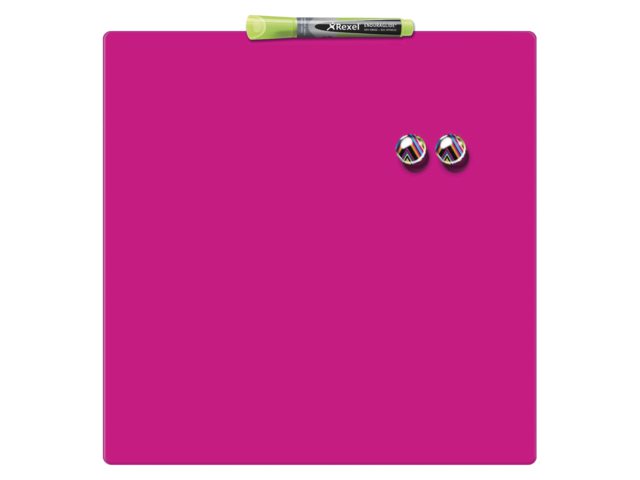 Whiteboard Rexel 36x36cm roze magnetisch