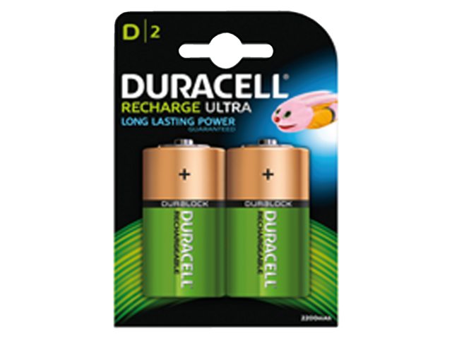 Batterij oplaadbaar Duracell 2xD 3000mAh Plus