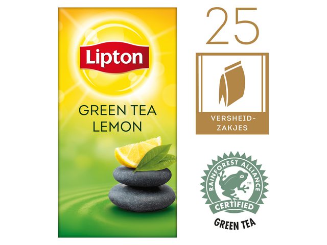 Thee Lipton Green tea lemon met envelop 25stuks