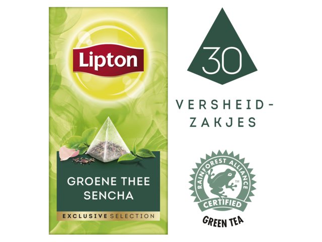 Thee Lipton Exclusive Groene thee Sencha 30 piramidezakjes