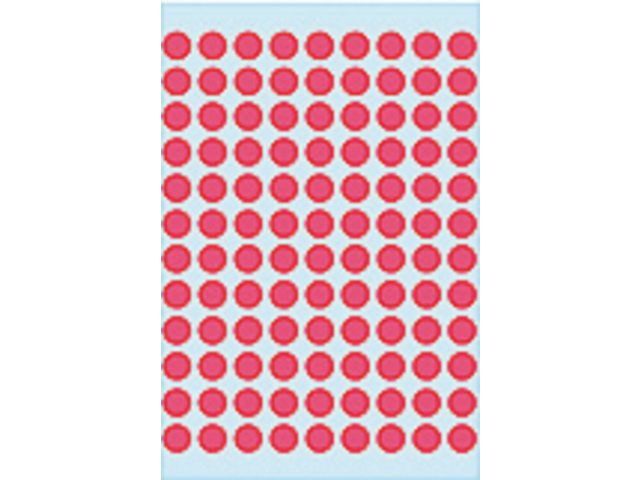 Etiket Herma 1846 rond 8mm fluor rood 540stuks