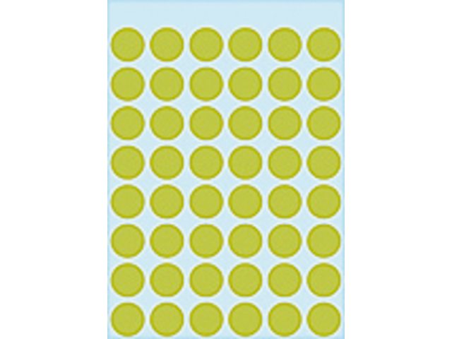 Etiket Herma 1868 rond 12mm fluor groen 240stuks