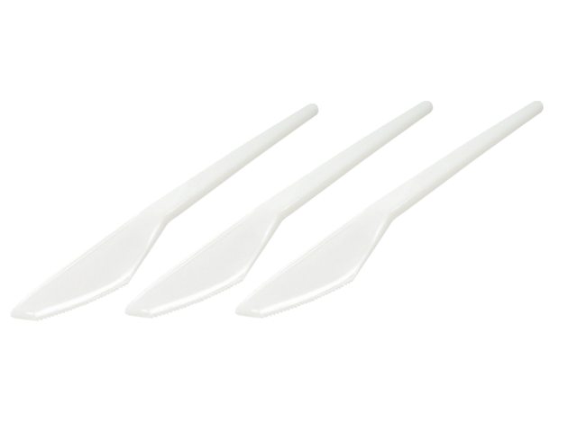 Mes bestek kunststof wit 100 stuks
