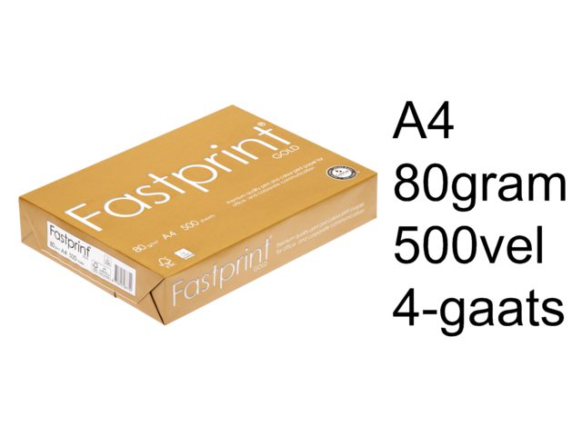 Kopieerpapier Fastprint gold A4 4-gaats wit 500vel
