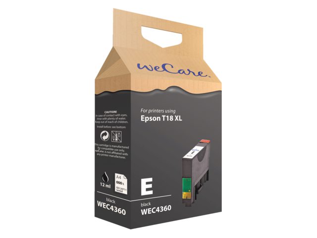 Inkcartridge Wecare Epson T181140 zwart HC