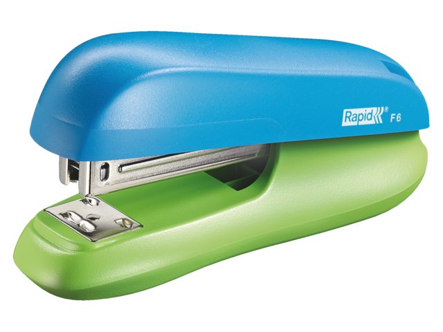 Nietmachine Rapid F6 Halfstrip 20vel 24/6 blauw/groen