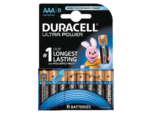 Batterij Duracell Ultra Power 8xAAA alkaline