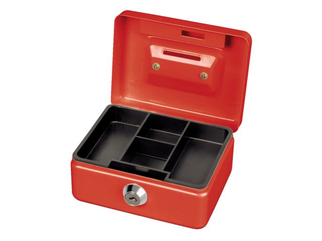 Geldkist Maul met gleuf 125x95x60mm rood