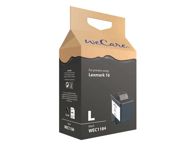 Inkcartridge Wecare Lexmark 10N0016 16 zwart