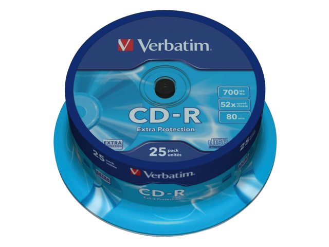 CD-R Verbatim 700MB 80min 52X spindel 25stuks