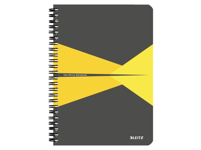 Notitieboek Leitz Office A5 lijn karton geel