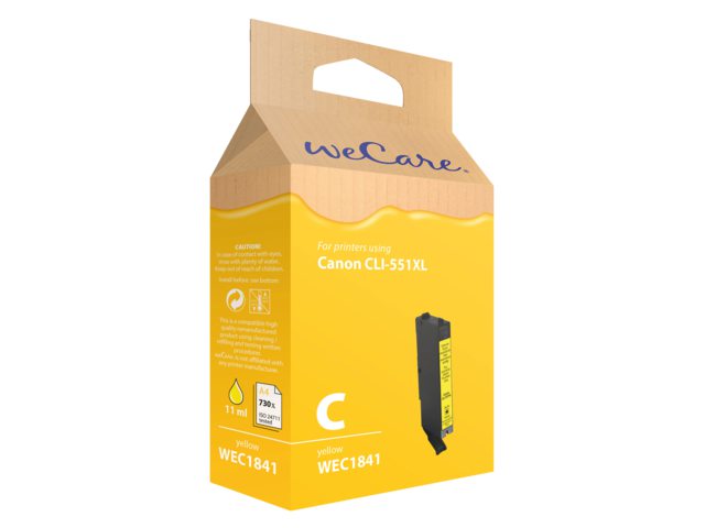 Inkcartridge Wecare Canon CLI-551XL geel