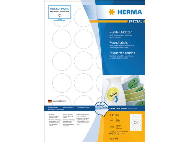 Etiket Herma 4476 40mm 2400st