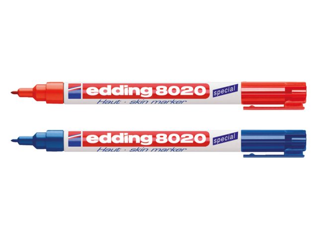 Viltstift edding 8020 huid rond blauw 1mm