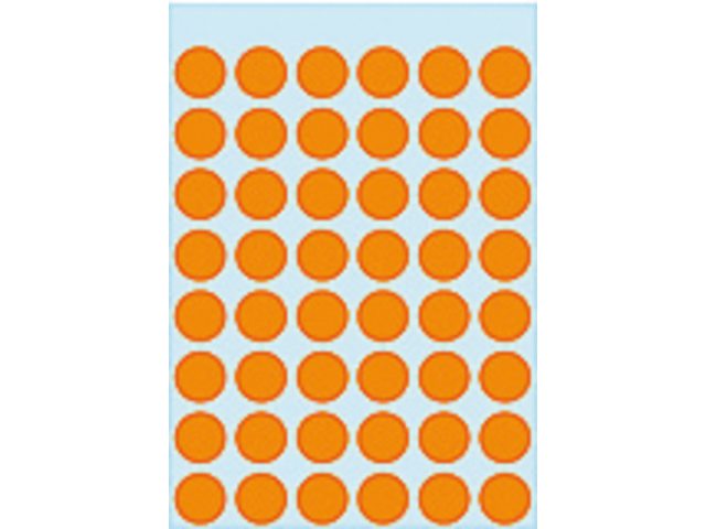 Etiket Herma 1864 rond 12mm fluor oranje 240stuks