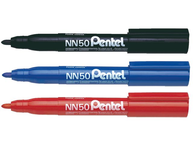 Viltstift Pentel NN50 rond blauw 1.5-3mm